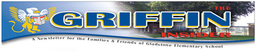 school newsletter banner with school emblem